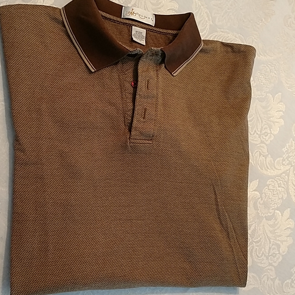 Men's IL Migliore brown and tan polo shirt, XL